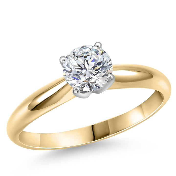 Round Cut_1.00 Carat_5_Ring in 14K Two Tone Gold
