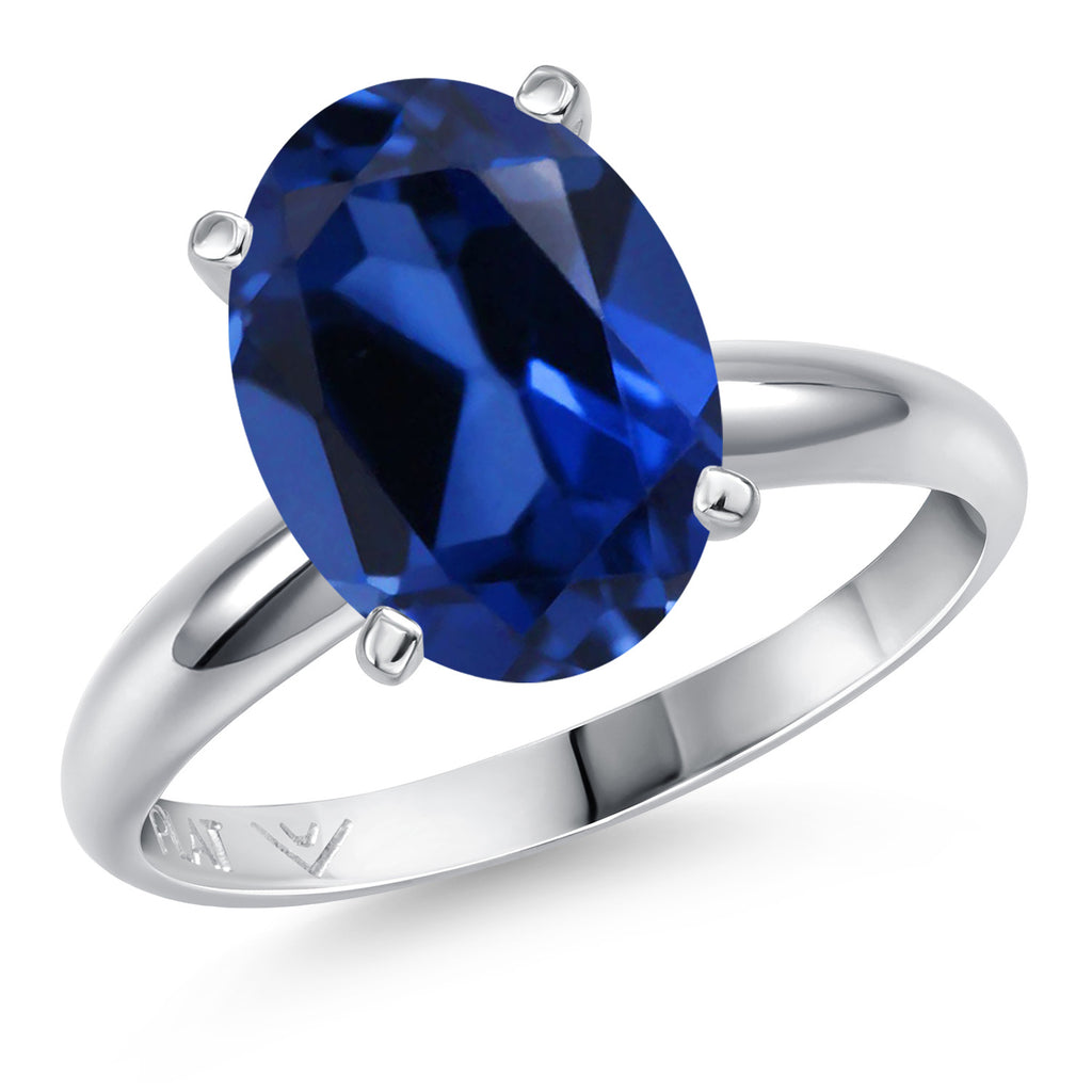 Blue Created Sapphire - September_6_Ring in Platinum