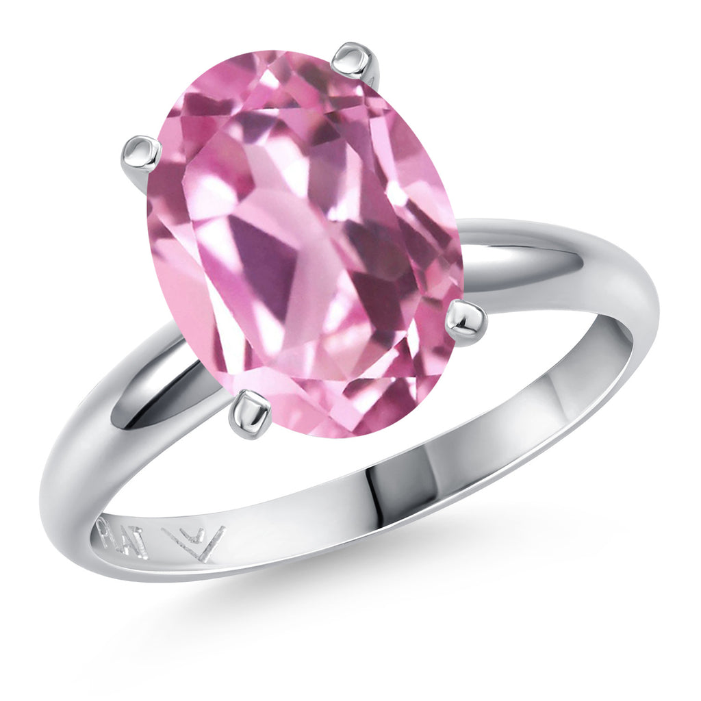 Light Pink Created Sapphire - September_8_Ring in Platinum