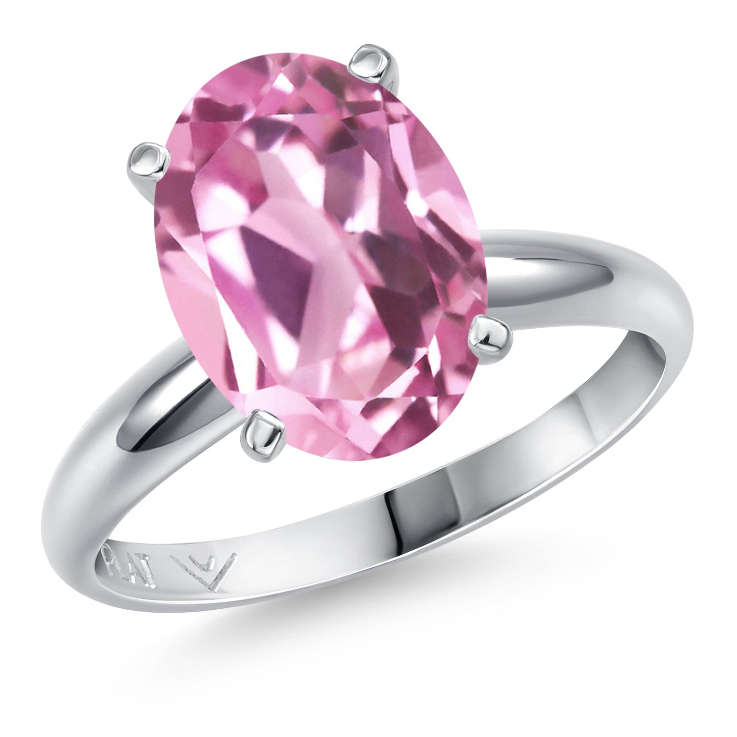 Light Pink Created Sapphire - September_6_Ring in Platinum