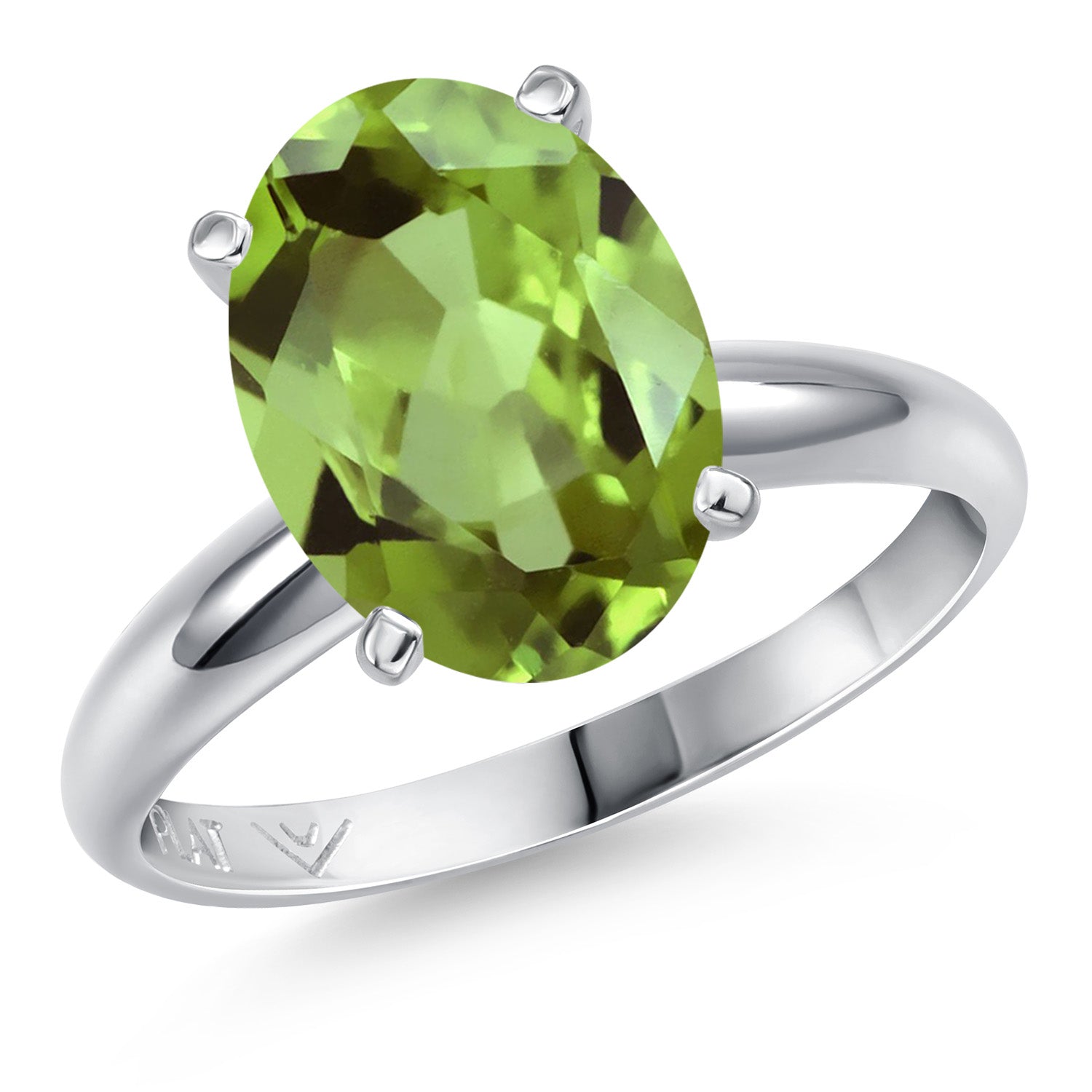 Peridot - August_8_Ring in Platinum