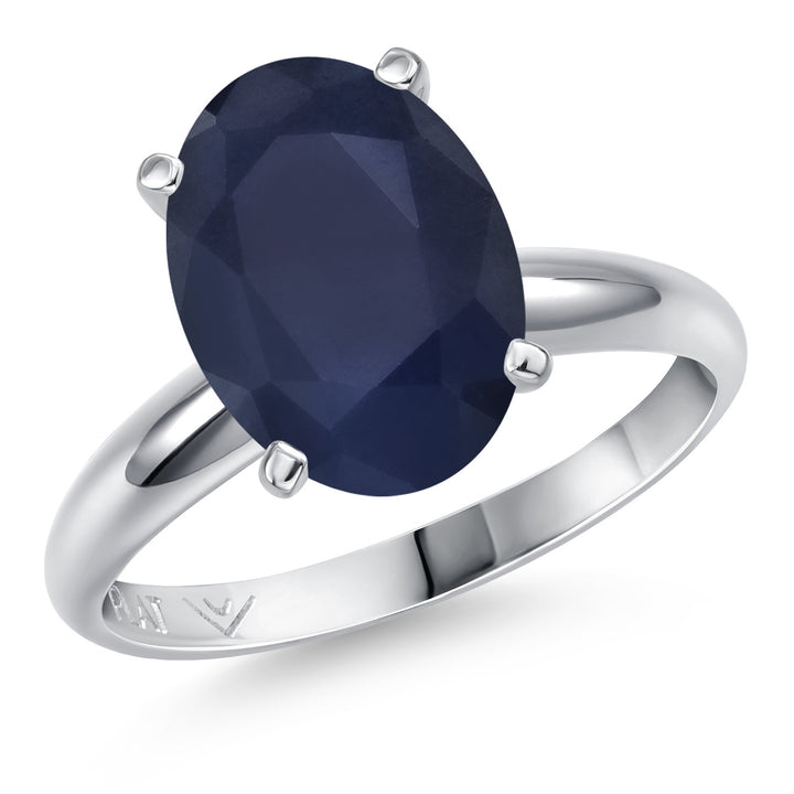 900 Platinum Blue Sapphire Solitaire Engagement Ring For Women | 4.50 Cttw | Oval 11X9MM | Gemstone September Birthstone | Available in Size 5,6,7,8,9