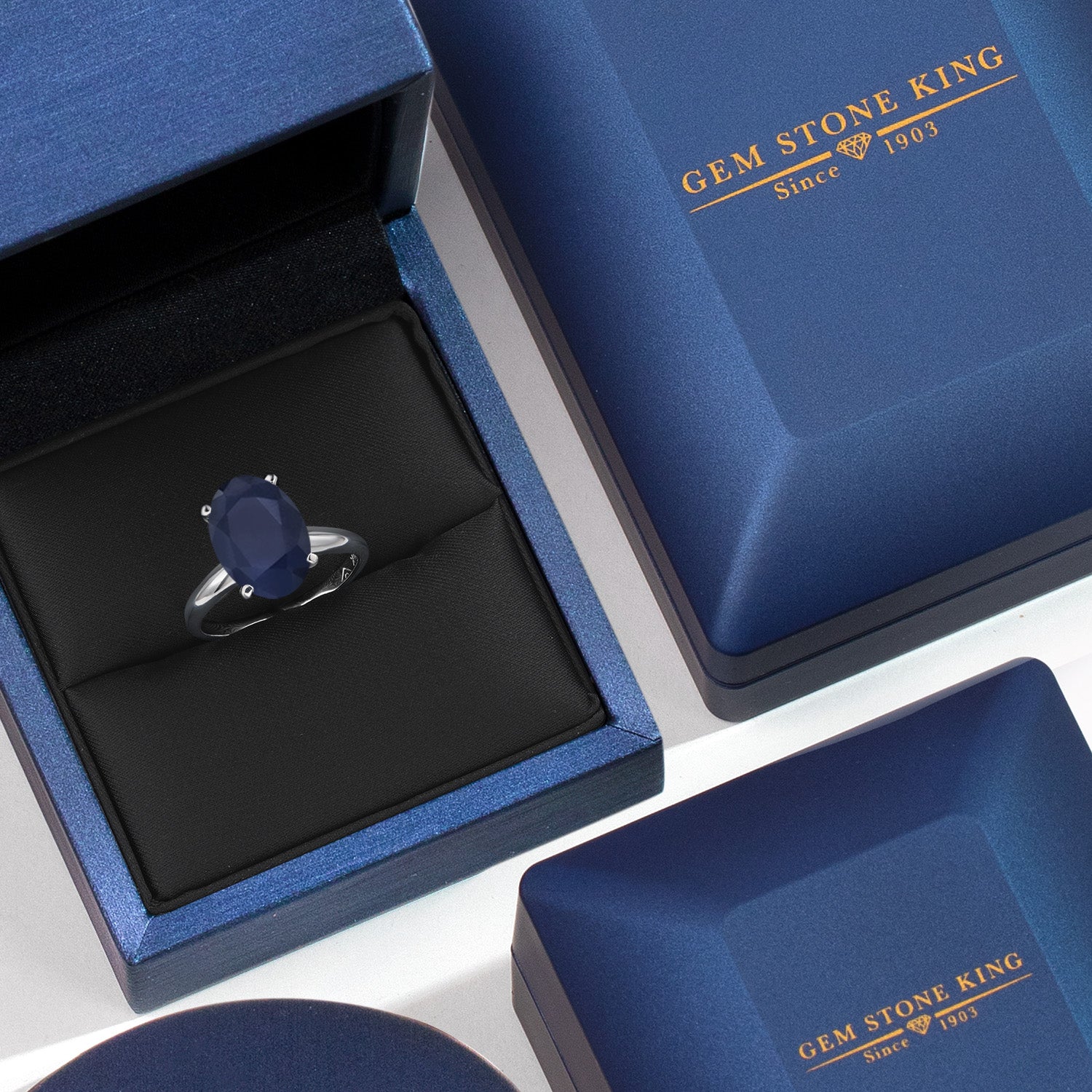 900 Platinum Blue Sapphire Solitaire Engagement Ring For Women | 4.50 Cttw | Oval 11X9MM | Gemstone September Birthstone | Available in Size 5,6,7,8,9