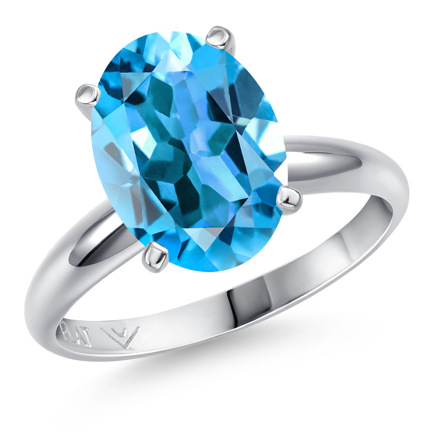 Swiss Blue Topaz - November_6_Ring in Platinum