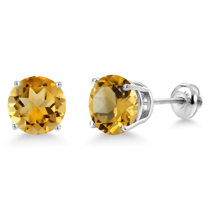 Citrine - November_Earrings in 14K White Gold