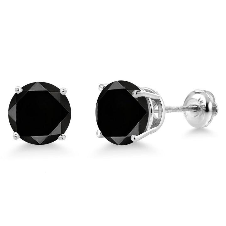 Black Diamond - April_Earrings in 14K White Gold