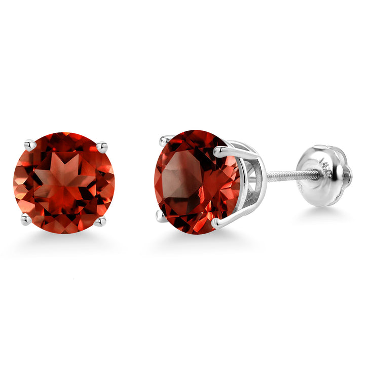 Garnet - January_Earrings in 14K White Gold