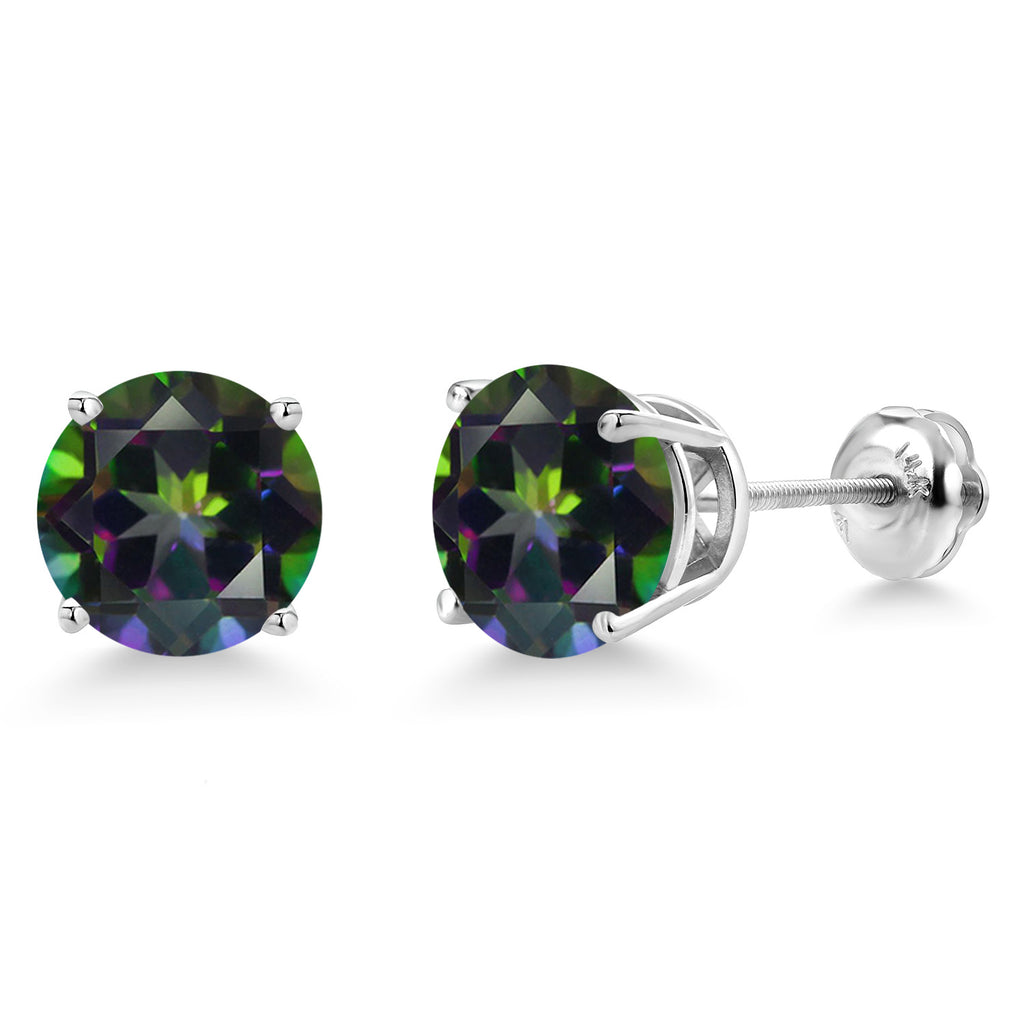 Green Mystic Topaz_Earrings in 14K White Gold