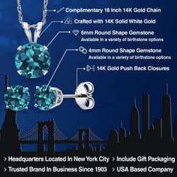Pendant Earrings Set in 14K White Gold