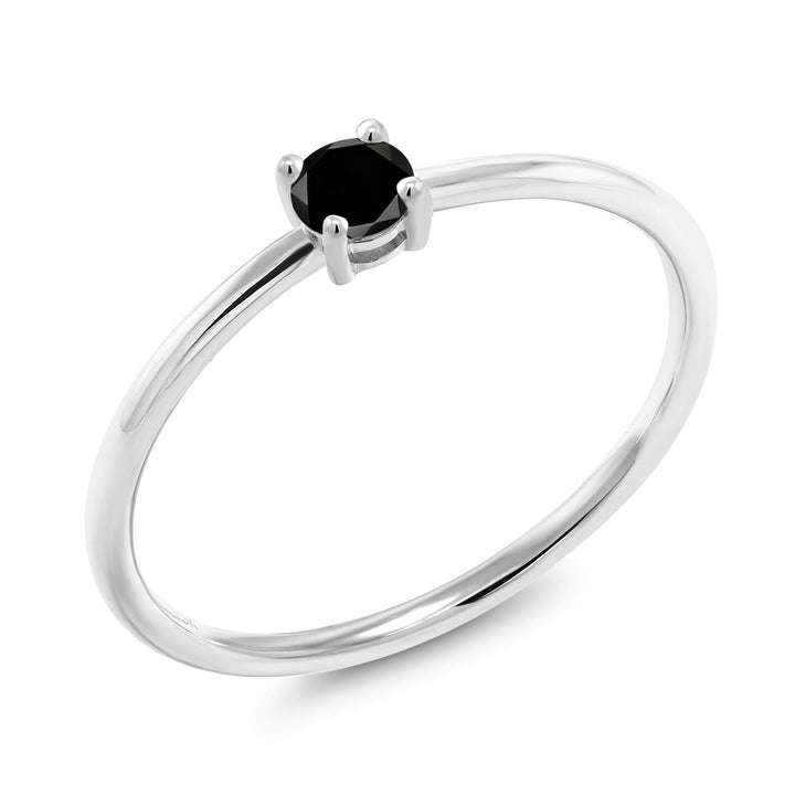 Black Diamond - April_5_Ring in 10K White Gold