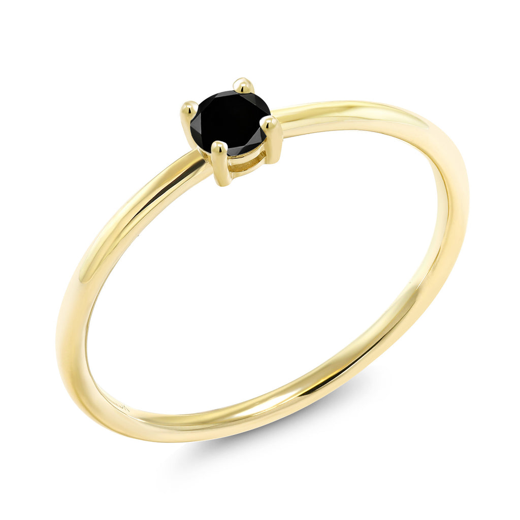 Black Diamond_9_Ring in 10K Yellow Gold