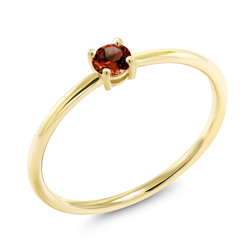 Garnet_8_Ring in 10K Yellow Gold