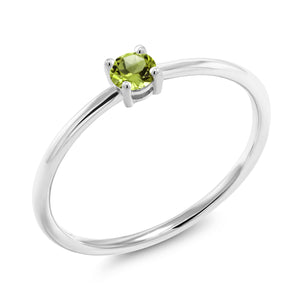 Peridot - August_7_Ring in 10K White Gold