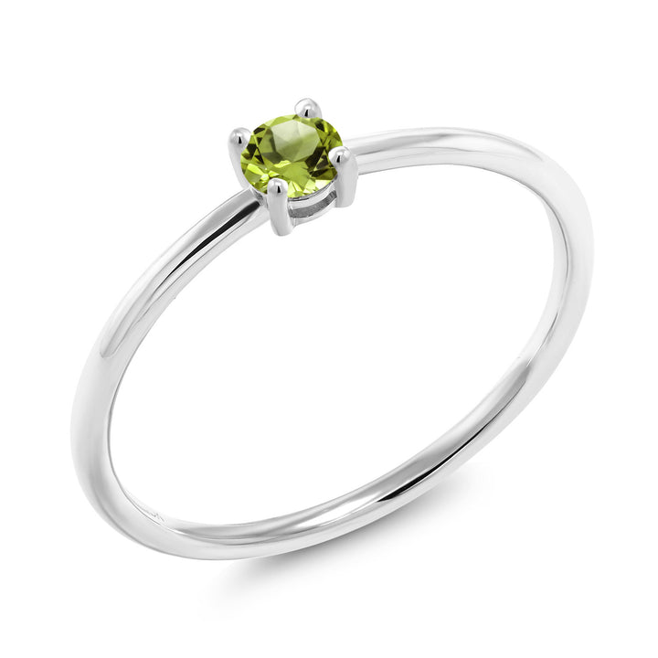 Peridot - August_7_Ring in 10K White Gold