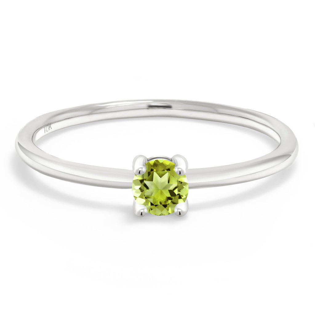 Peridot - August_7_Ring in 10K White Gold
