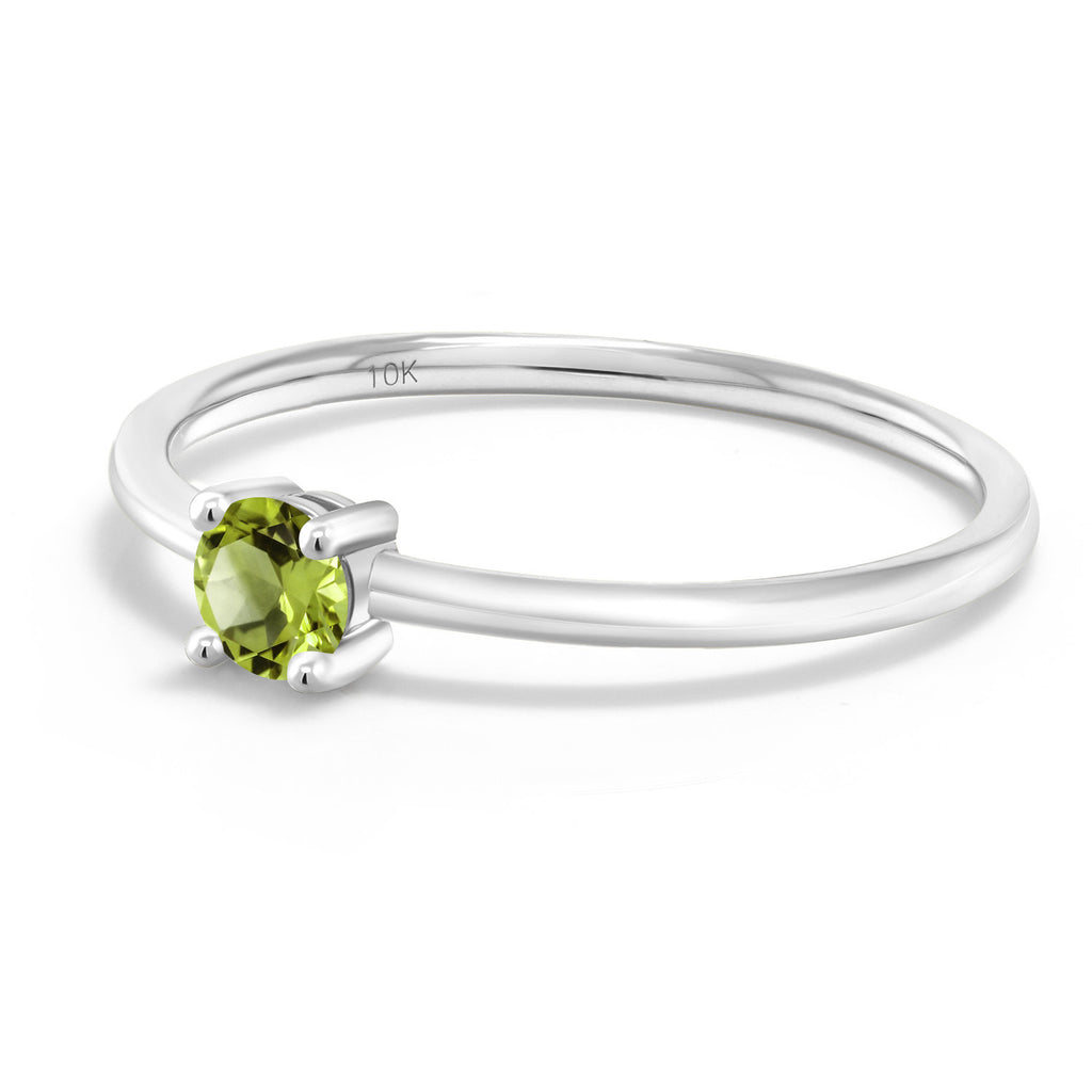 Peridot - August_7_Ring in 10K White Gold