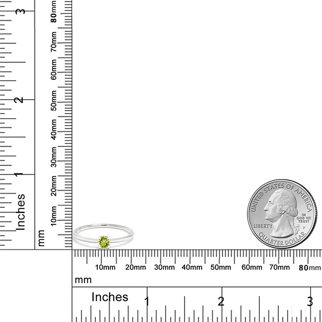Peridot - August_7_Ring in 10K White Gold