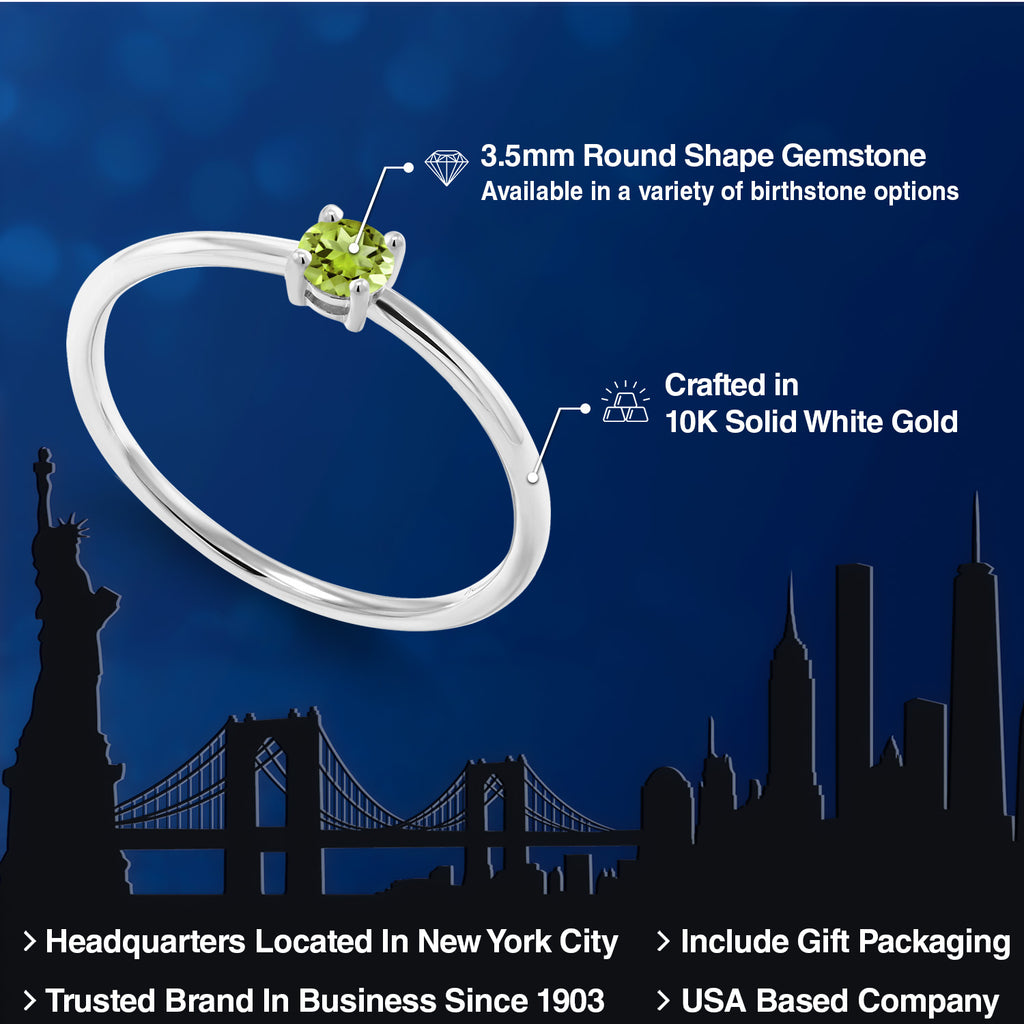 Peridot - August_7_Ring in 10K White Gold