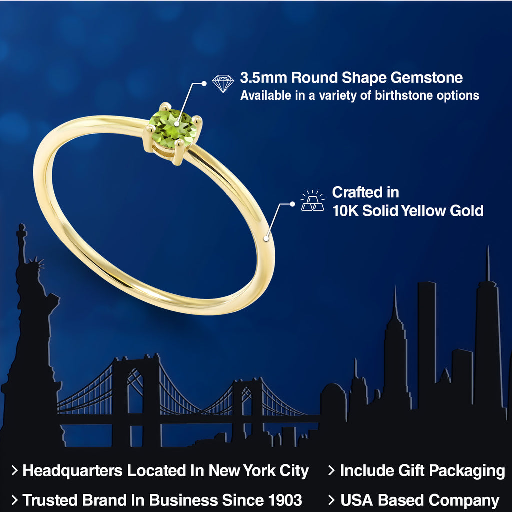 Peridot - August_6_Ring in 10K Yellow Gold