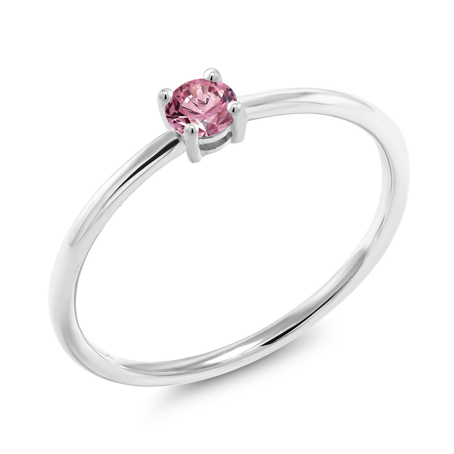 Pink Lab Grown Diamond - April_9_Ring in 10K White Gold