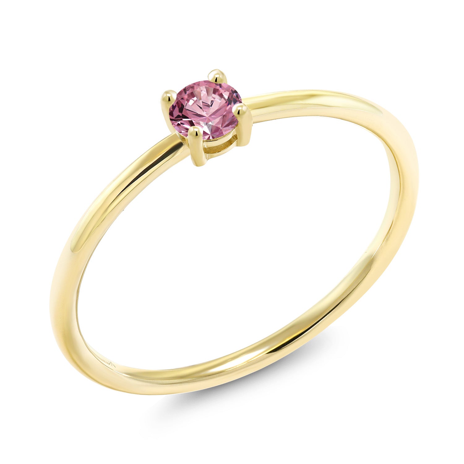 Pink Lab Grown Diamond - April_9_Ring in 10K Yellow Gold