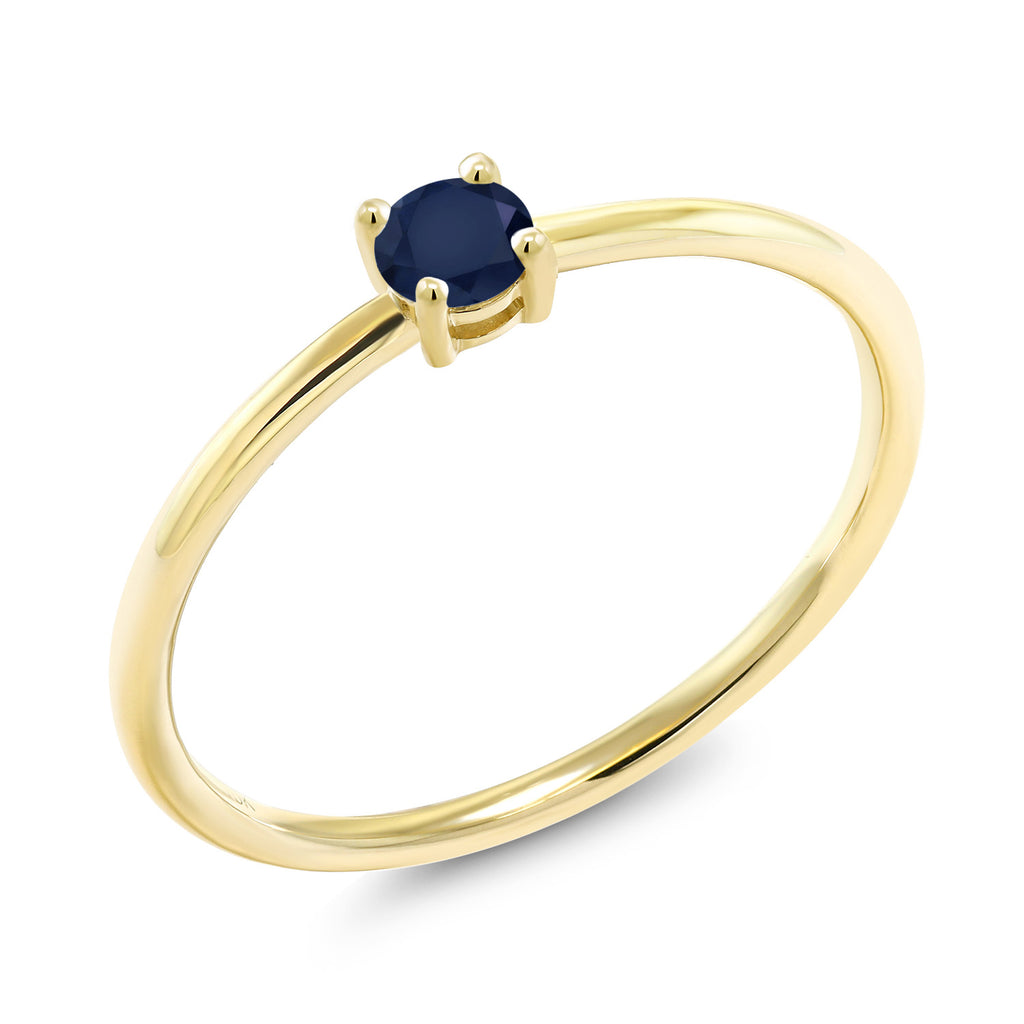 Blue Sapphire_8_Ring in 10K Yellow Gold