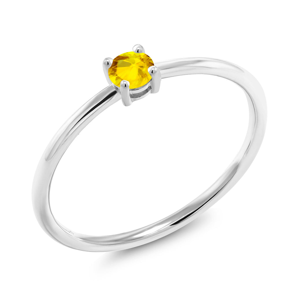 Yellow Sapphire - September_6_Ring in 10K White Gold
