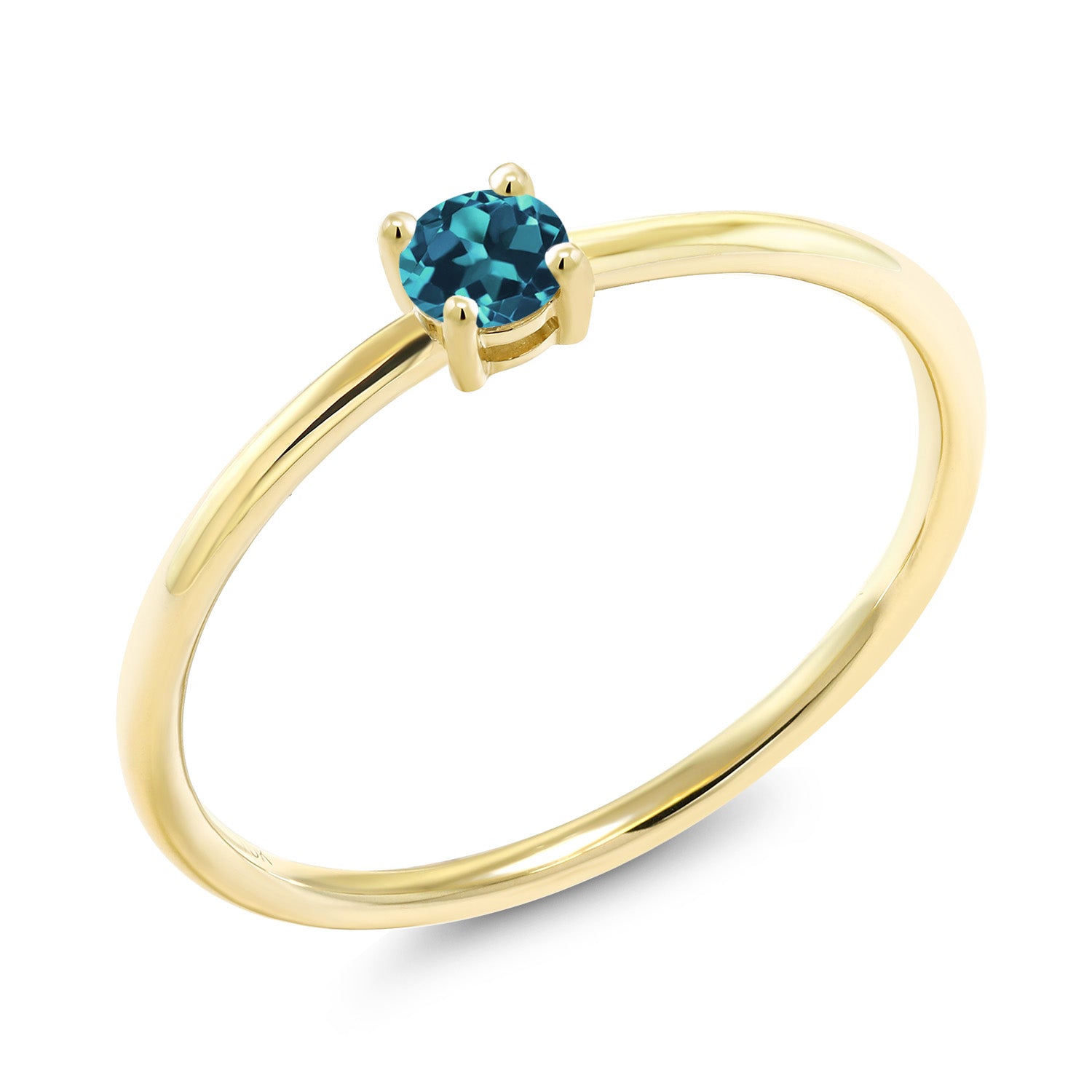 London Blue Topaz - November_8_Ring in 10K Yellow Gold