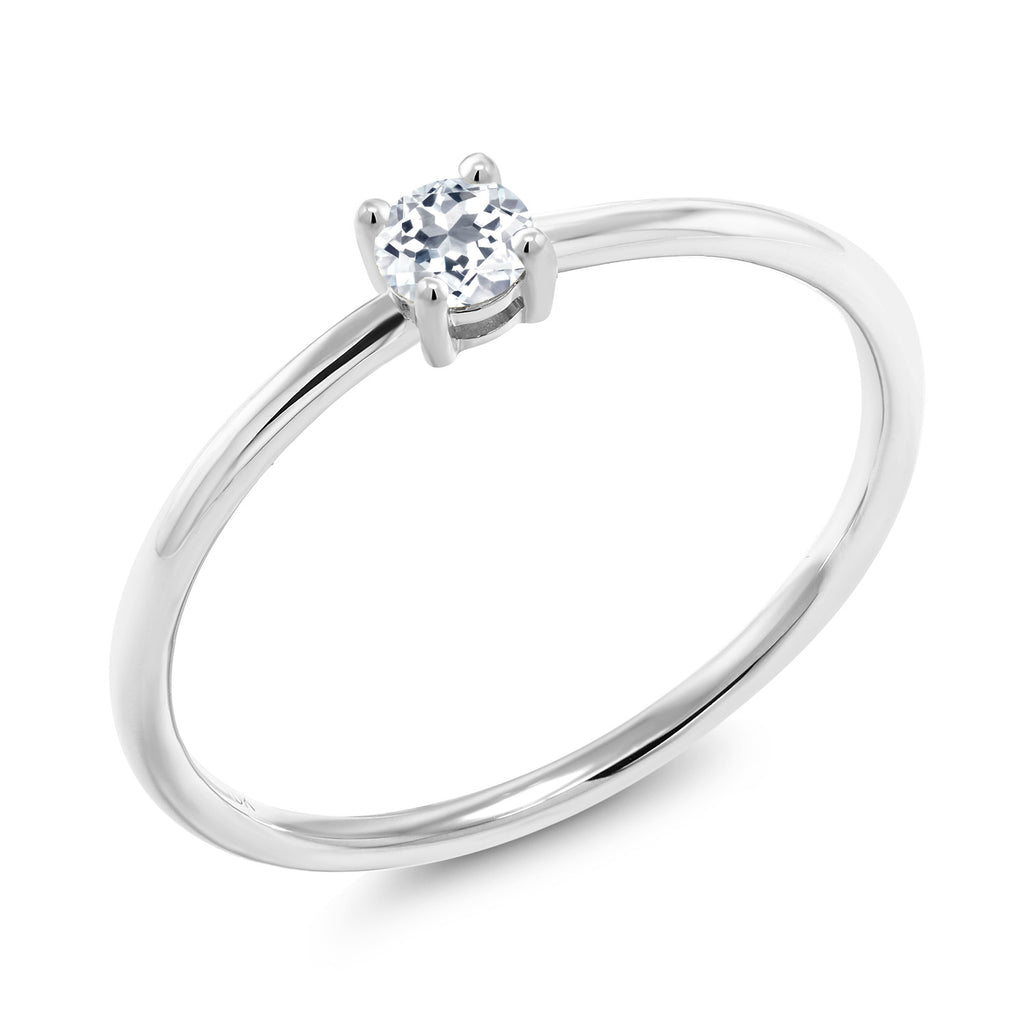 White Topaz - November_7_Ring in 10K White Gold