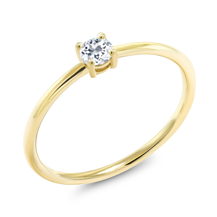 White Topaz - November_5_Ring in 10K Yellow Gold