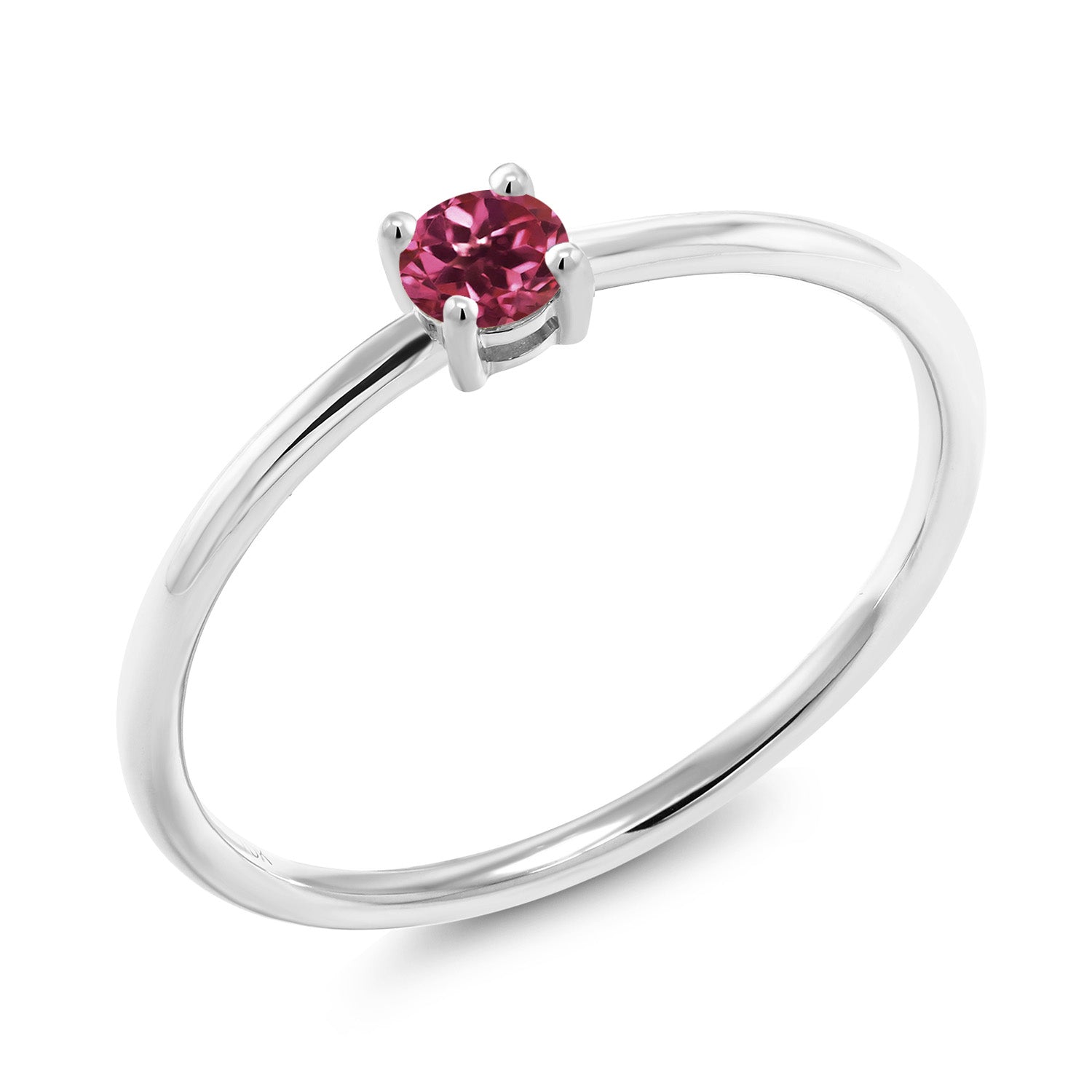 Pink Tourmaline - October_8_Ring in 10K White Gold