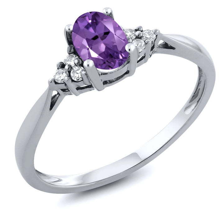 Amethyst - February_5_Ring in 14K White Gold