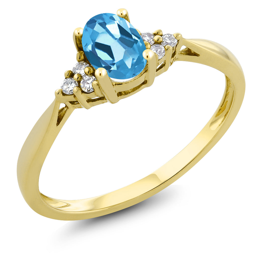 Swiss Blue Topaz - November_7_Ring in 14K Yellow Gold