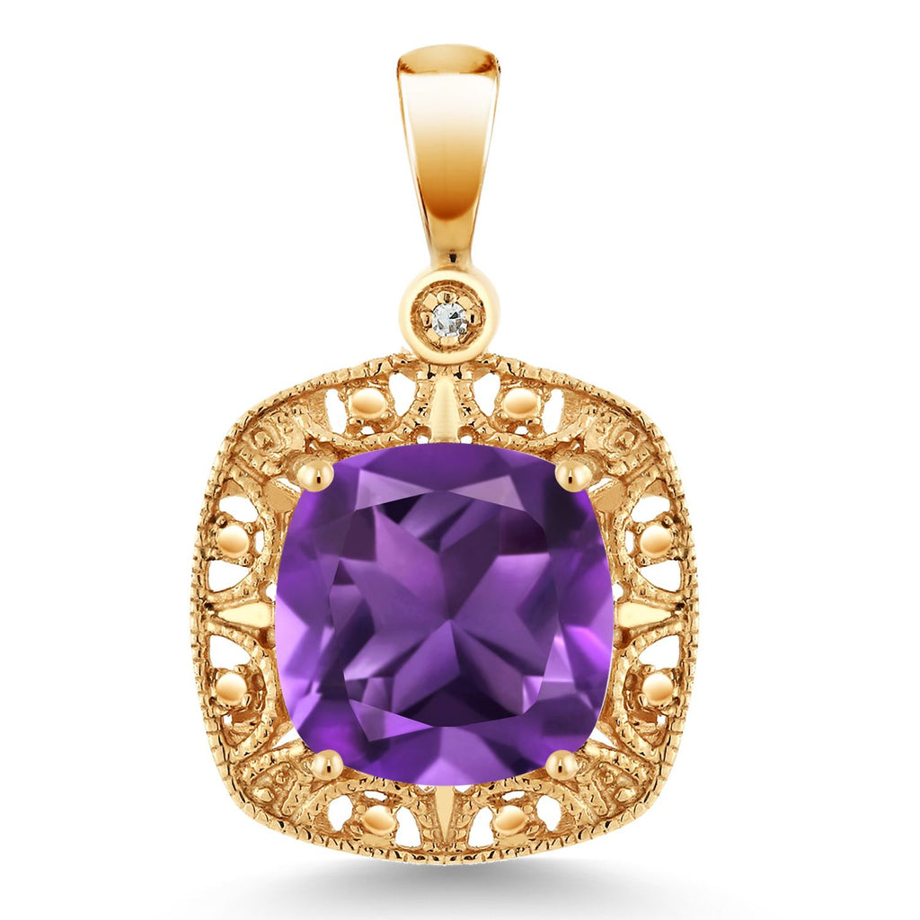 Amethyst_Pendant in 10K Yellow Gold