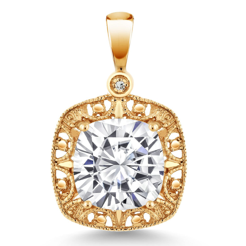 Moissanite_Pendant in 10K Yellow Gold