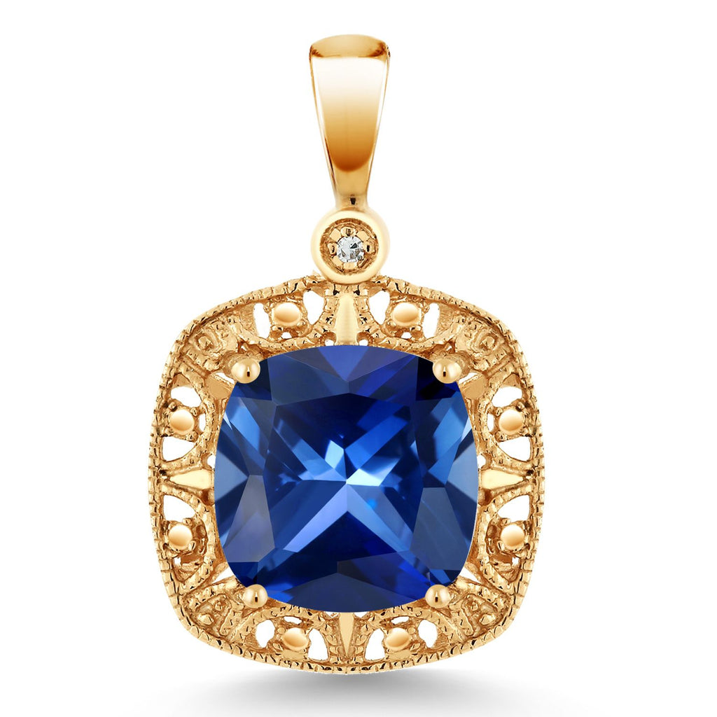 Created Sapphire_Pendant in 10K Yellow Gold