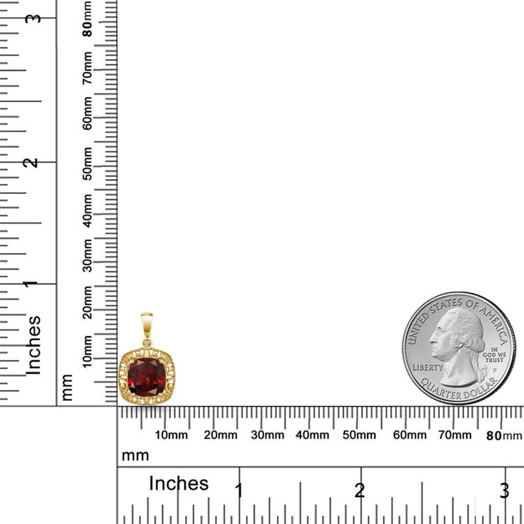 Garnet_Pendant in 10K Yellow Gold