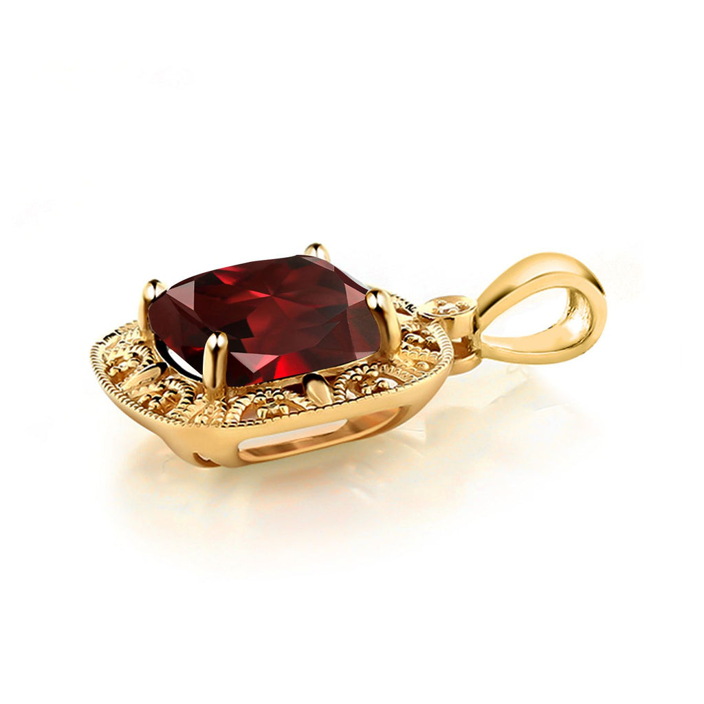 Garnet_Pendant in 10K Yellow Gold