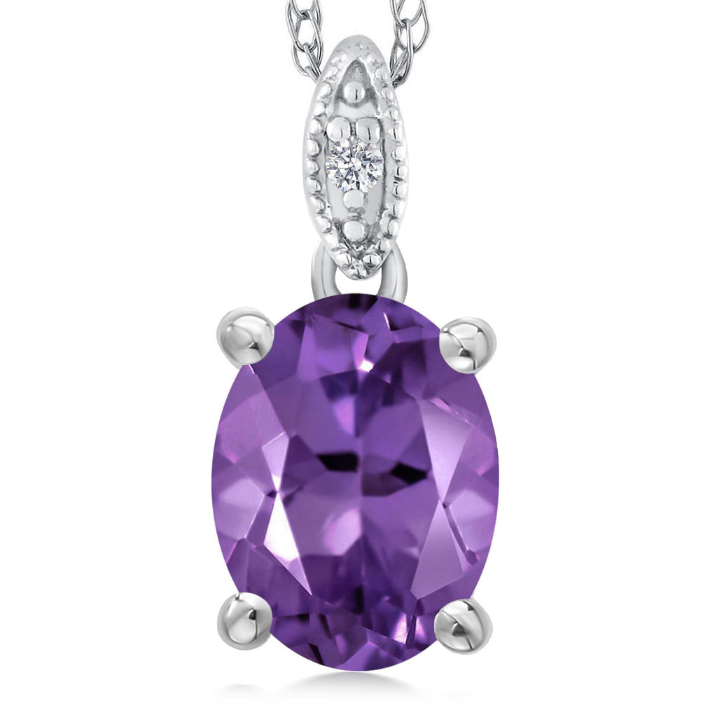 Amethyst - February_Pendant in 10K White Gold