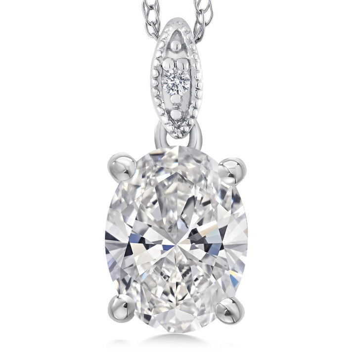 White Lab Grown Diamond - April_Pendant in 10K White Gold