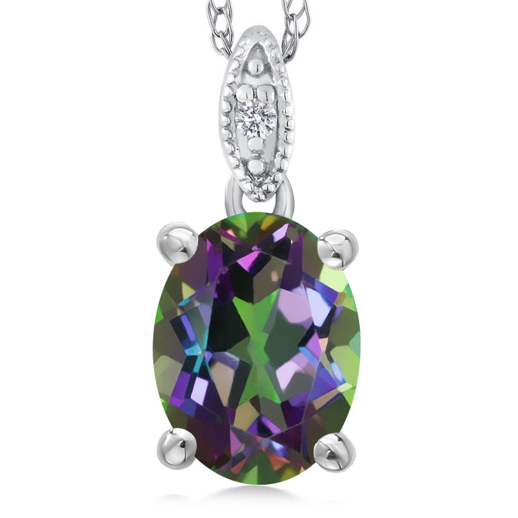Green Mystic Topaz_Pendant in 10K White Gold