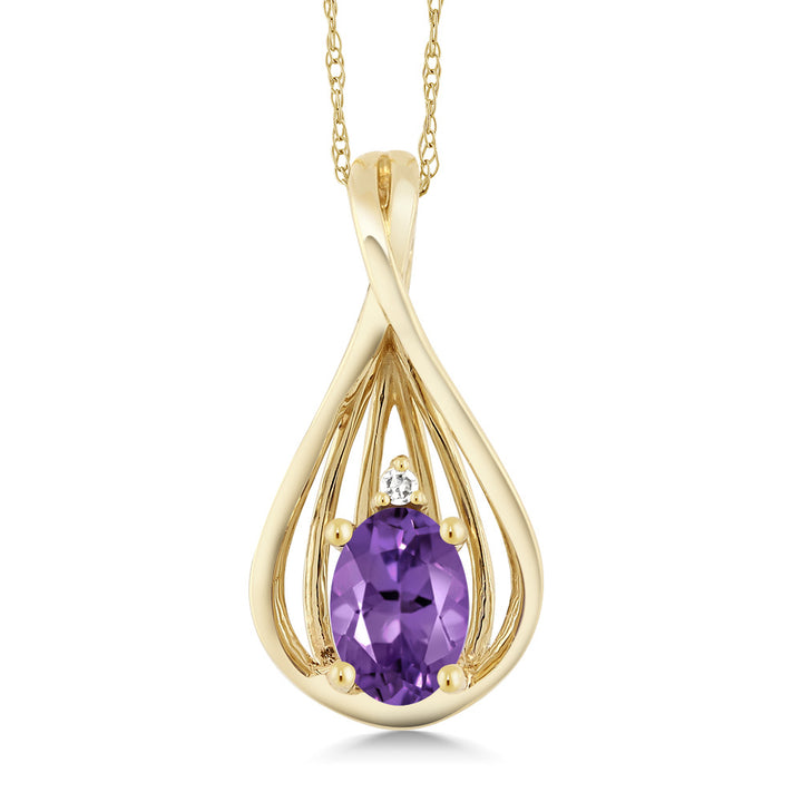 Amethyst - February_Pendant in 10K Yellow Gold