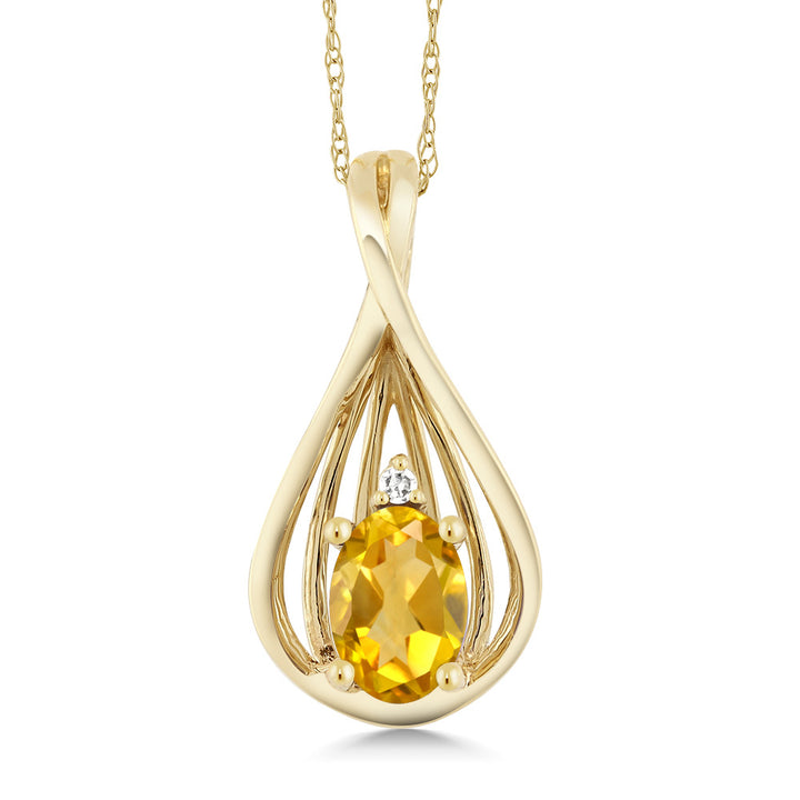 Citrine - November_Pendant in 10K Yellow Gold