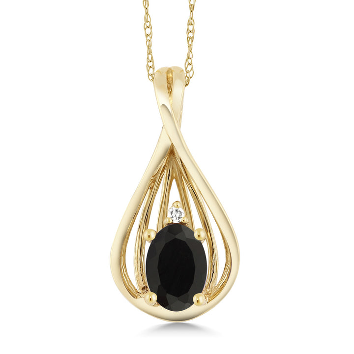 Onyx - December_Pendant in 10K Yellow Gold