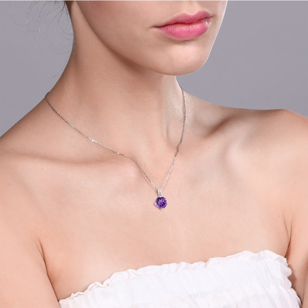 Amethyst - February_Pendant in 10K Two Tone Gold