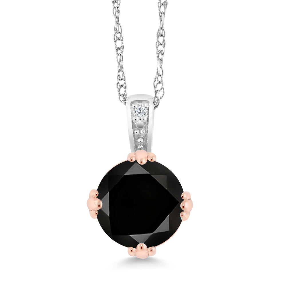 Black Diamond - April_Pendant in 10K Two Tone Gold