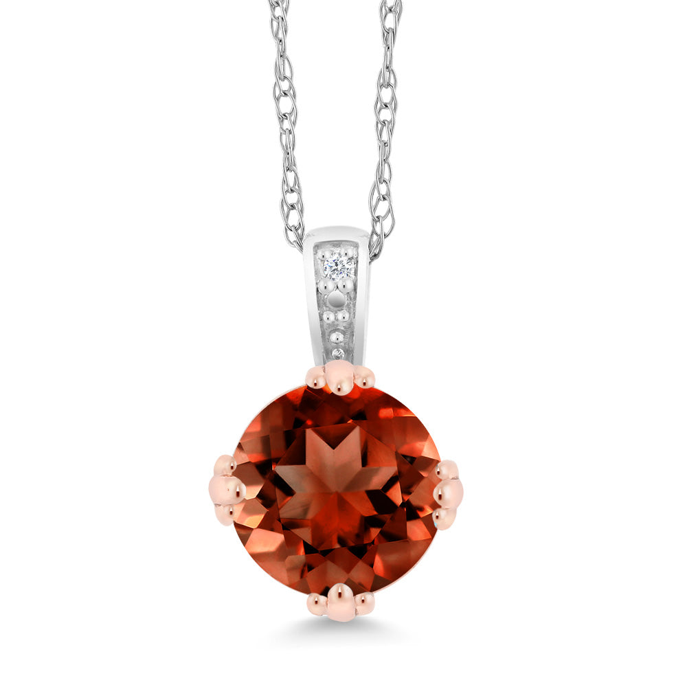 Garnet - January_Pendant in 10K Two Tone Gold