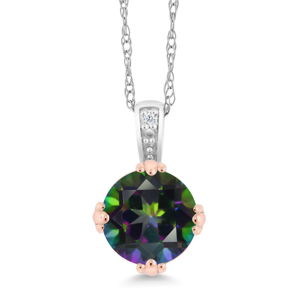Green Mystic Topaz_Pendant in 10K Two Tone Gold