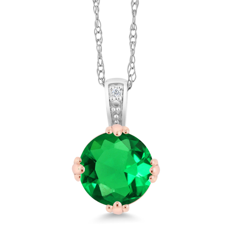 Nano Emerald - May_Pendant in 10K Two Tone Gold