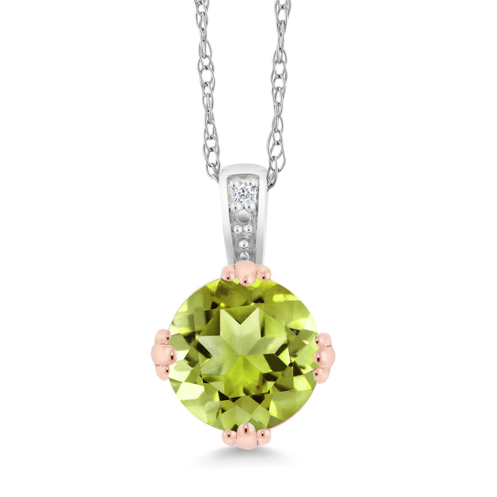 Peridot - August_Pendant in 10K Two Tone Gold